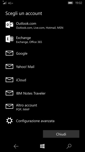 Seleziona Outlook.com 