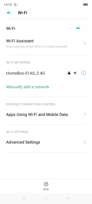 Select the wireless network you want to connect to