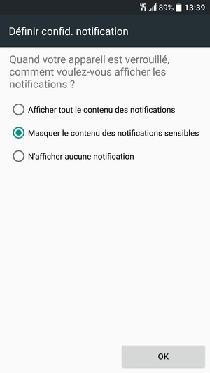 Sélectionnez votre option préférée et sélectionnez OK