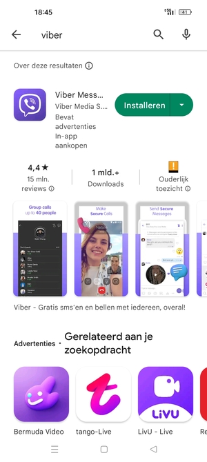 Selecteer de app