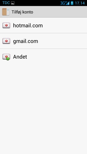 Vælg Andre / Exchange