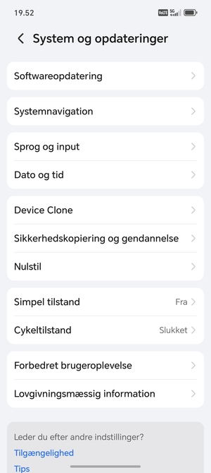 Vælg Sikkerhedskopiering og gendannelse