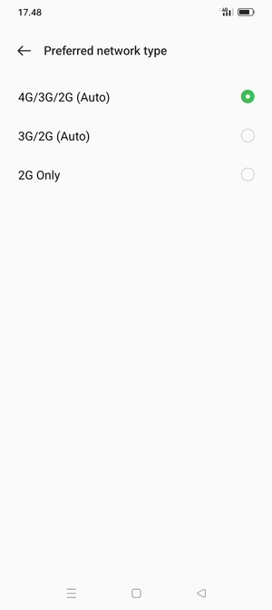 Select your preferred option