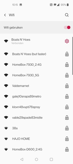 U bent nu verbonden met het WiFi-netwerk