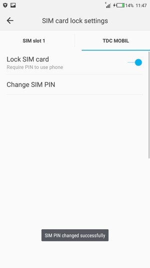 Your SIM PIN has been changed