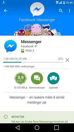 Vent til installasjonen er ferdig