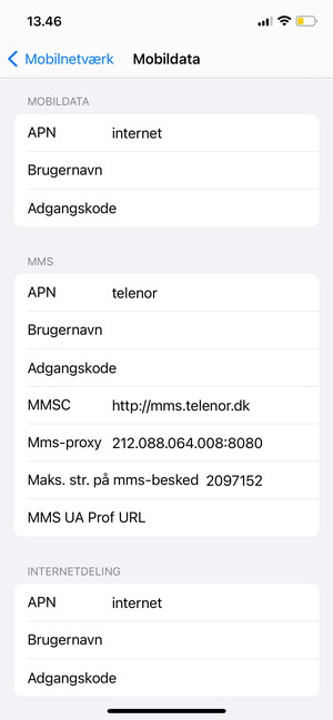 Indtast MMS oplysninger