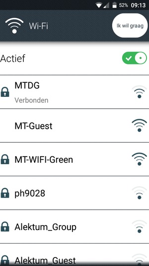 U bent nu verbonden met het WiFi-netwerk