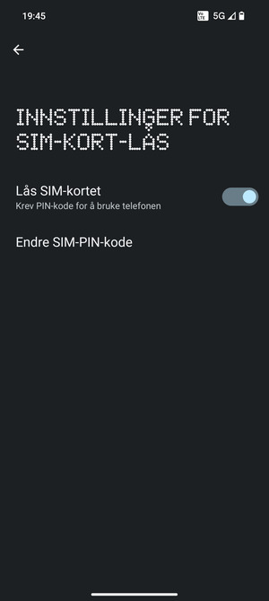 Velg Endre SIM-PIN-kode