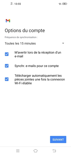 Sélectionnez SUIVANT