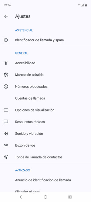 Seleccione Buzón de voz