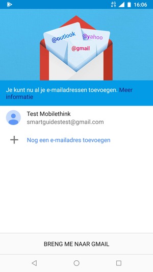 Selecteer BRENG ME NAAR GMAIL