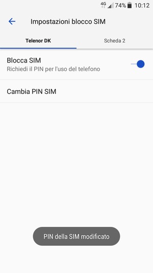 Il tuo PIN della SIM è stato modificato