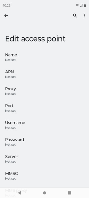 Enter Internet information