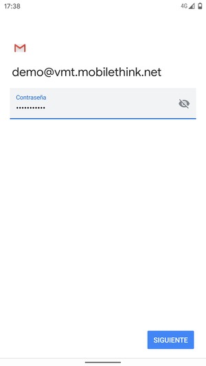 Introduzca su contraseña y seleccione SIGUIENTE