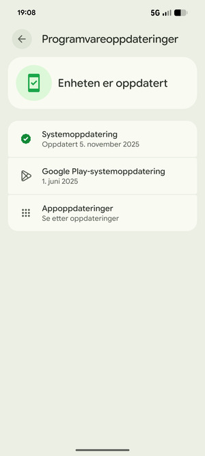 Velg Systemoppdatering