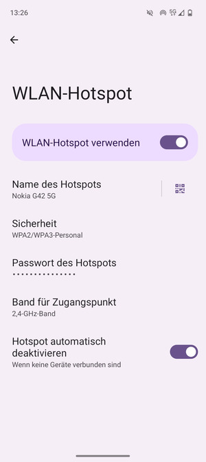 Ihr Handy ist jetzt für die Verwendung als Modem eingerichtet