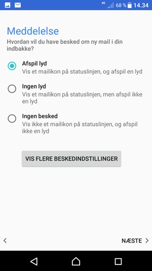 Vælg din foretrukne mulighed og vælg NÆSTE