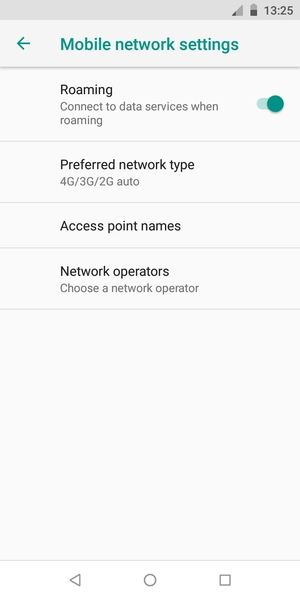 Turn Roaming on or off