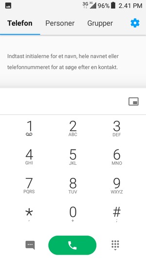 Tryk og hold 1-tallet nede