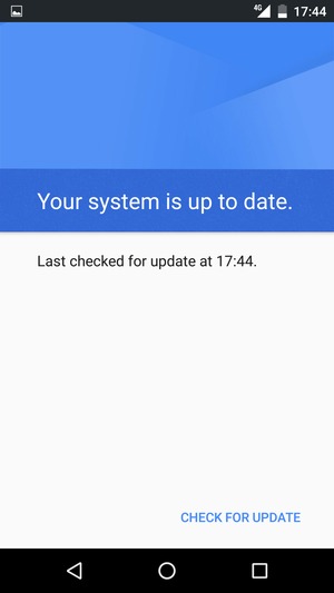 If your phone is up to date, you will see the following screen.