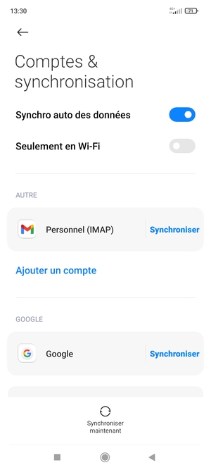 Sélectionnez Google