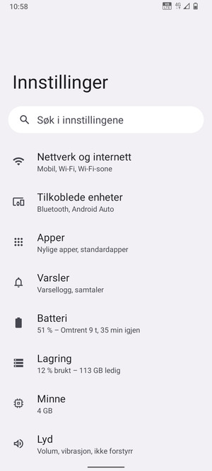 Velg Nettverk og internett