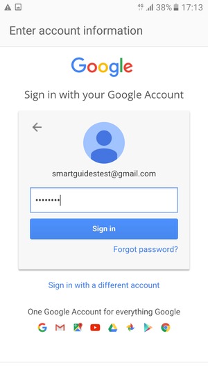 Enter your Gmail password and select Sign in