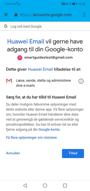 Vælg Tillad