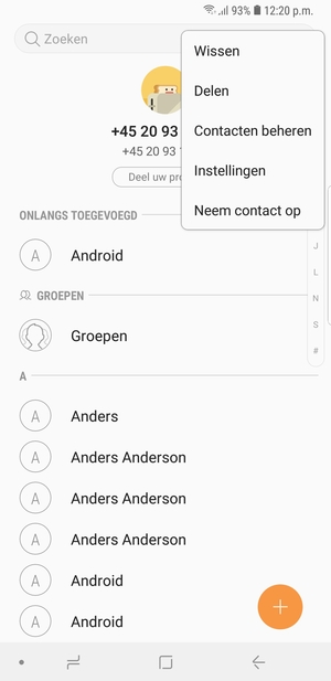 Selecteer Contacten beheren