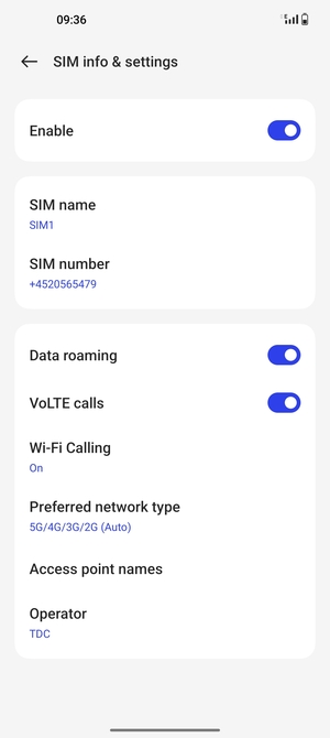 Turn Data roaming on or off