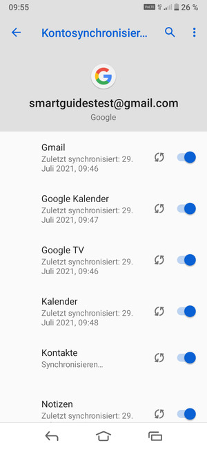 Ihre Kontakte von Google werden nun auf Ihr Handy synchronisiert