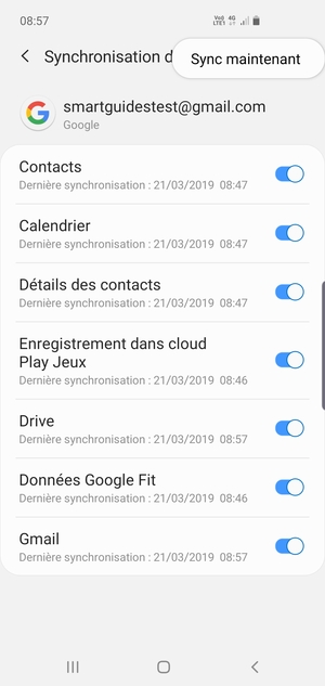 Sélectionnez Sync maintenant