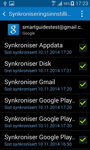 Kryss av i alle avkrysningsbokser