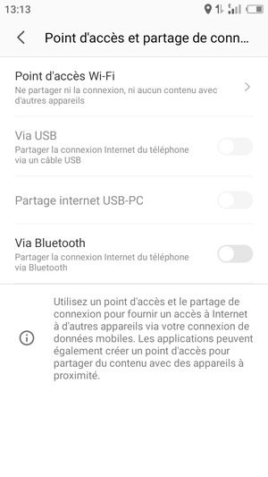 Sélectionnez Point d'accès Wi-Fi