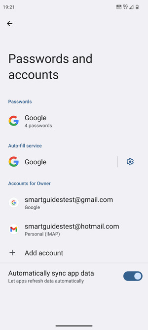Select your Google account