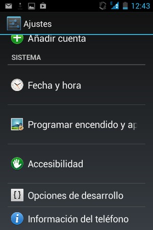 Desplácese y seleccione Información del teléfono
