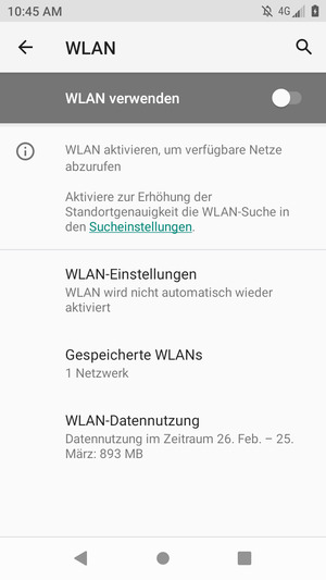 Schalten Sie WLAN verwenden ein