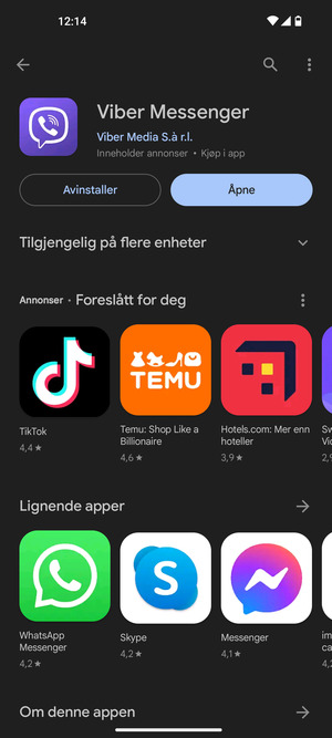 Velg Åpne