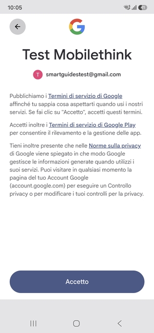 Seleziona Accetto
