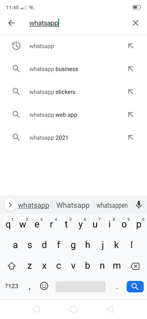 Voer de app-naam in en selecteer Zoeken