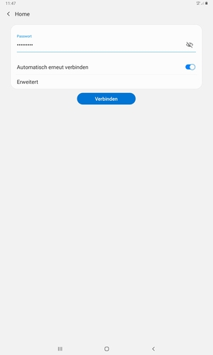 Geben Sie das WLAN-Passwort ein und wählen Sie Verbinden