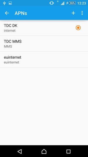 Wählen Sie Neue APN