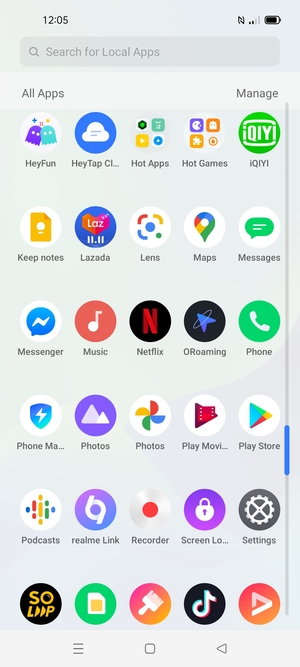 Scroll to and select Settings
