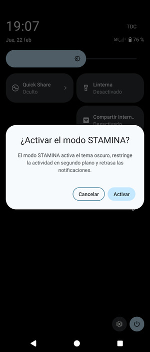 Seleccione Activar