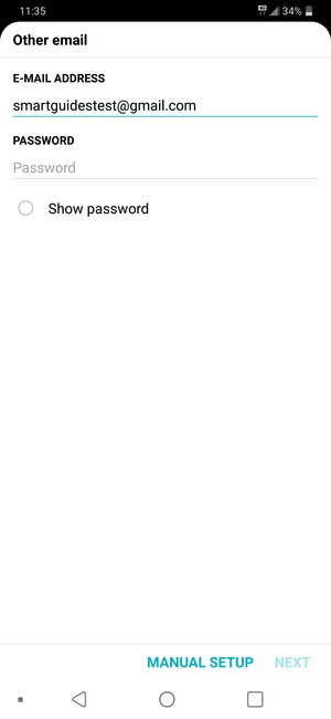 Enter your Gmail address and select Password