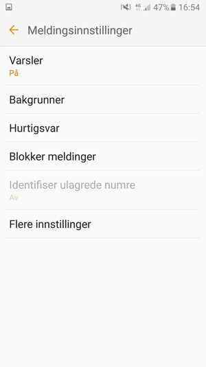 Velg Flere innstillinger
