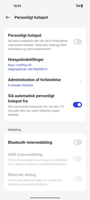 Vælg Hotspotindstillinger