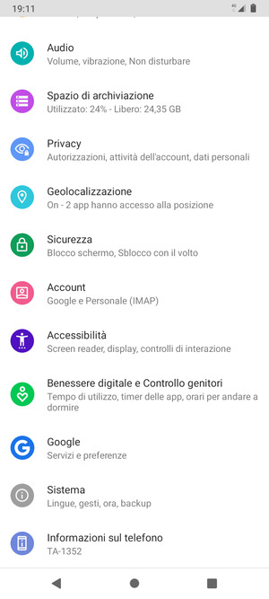 Scorri e seleziona Sistema