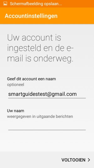 Geef uw account een naam en voer uw naam in. Selecteer VOLTOOIEN